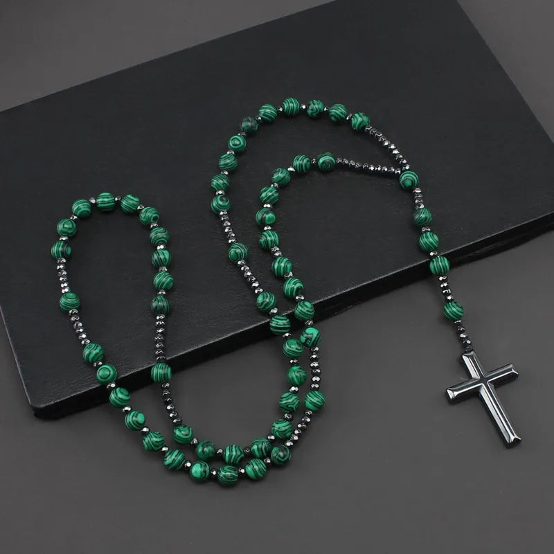 Natural stone men's rosary