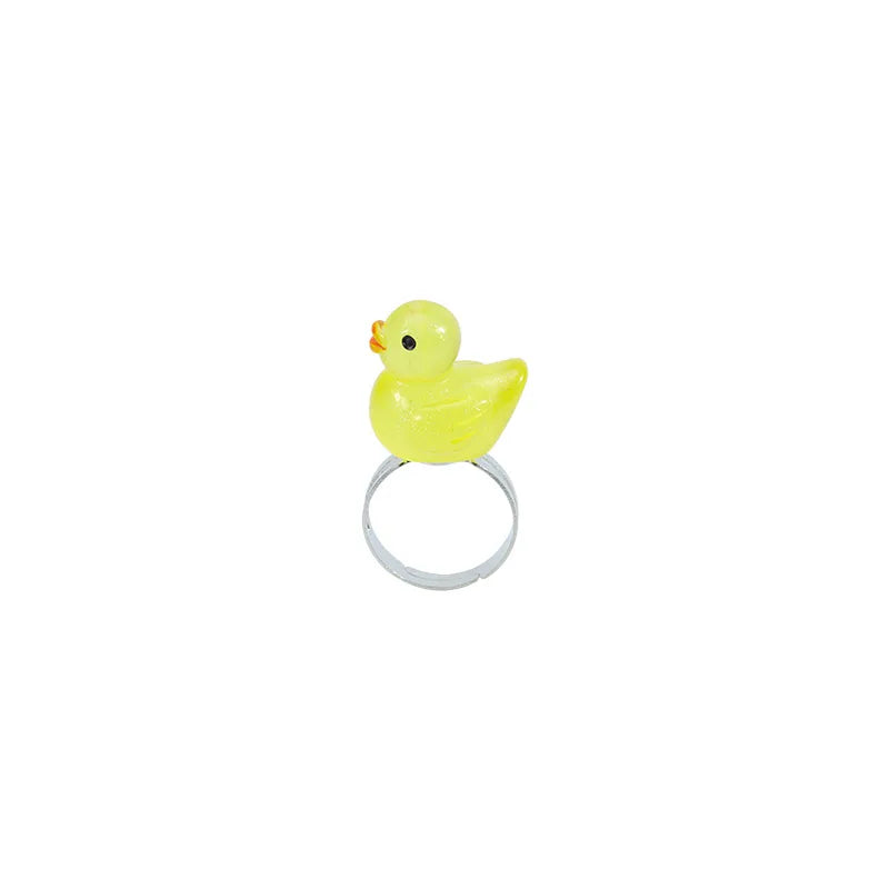 Cute Duck Plastic Resin Children Rings Necklace