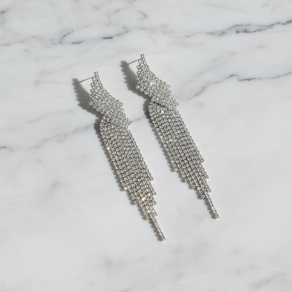 💎🕒 Holiday Night – Crystal Cascade Earrings