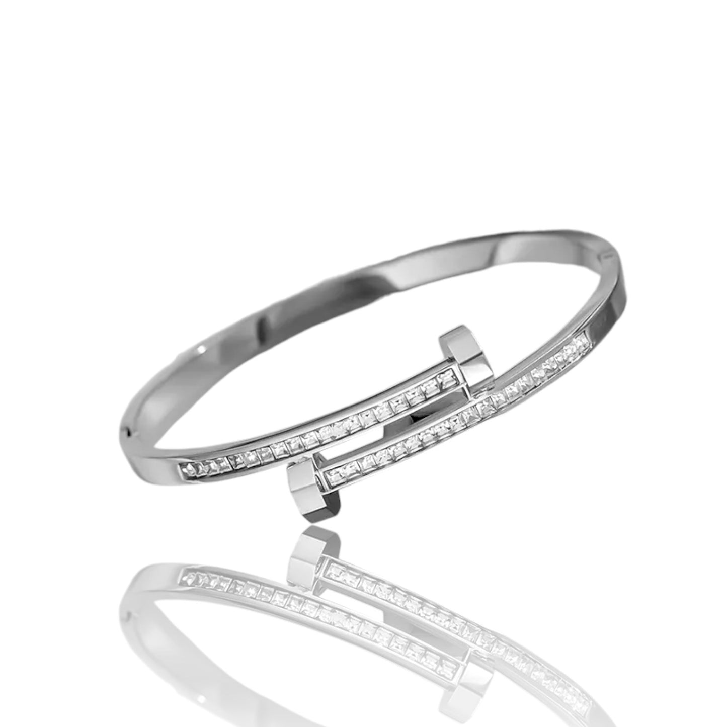 Nail Zircon Titanium Steel Bangle