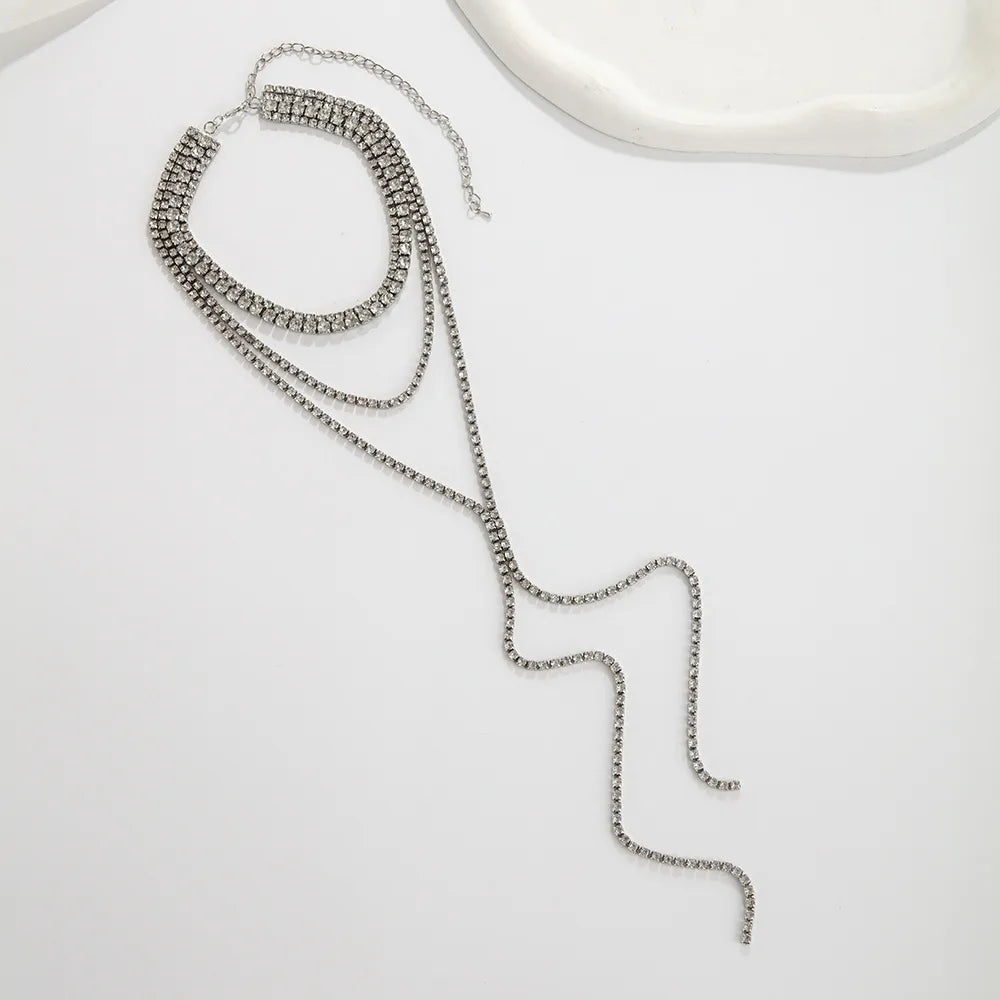 Layered crystal necklace σε ασημί – Holiday Night Collection – So Cute by Dimi