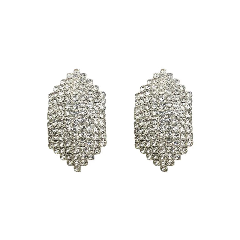 Fashion Geometric Diamond Alloy Artificial Gemstones Earrings