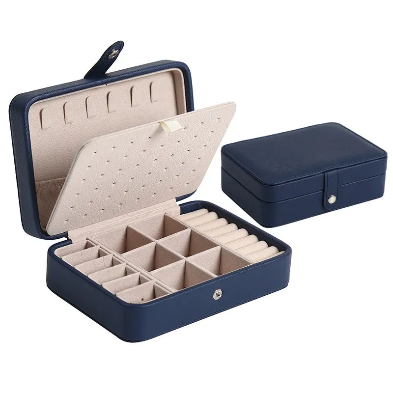 Fashion Solid Color Pu Leather Jewelry Boxes, pack of 2 pieces