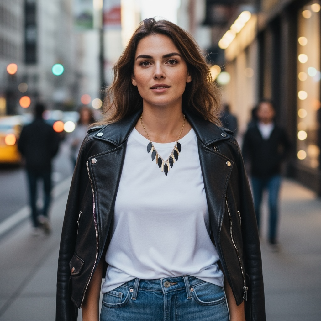 Ατσάλινο κολιέ με χρυσή αλυσίδα και μαύρα & χρυσά κρεμαστά φύλλα – So Cute by Dimi