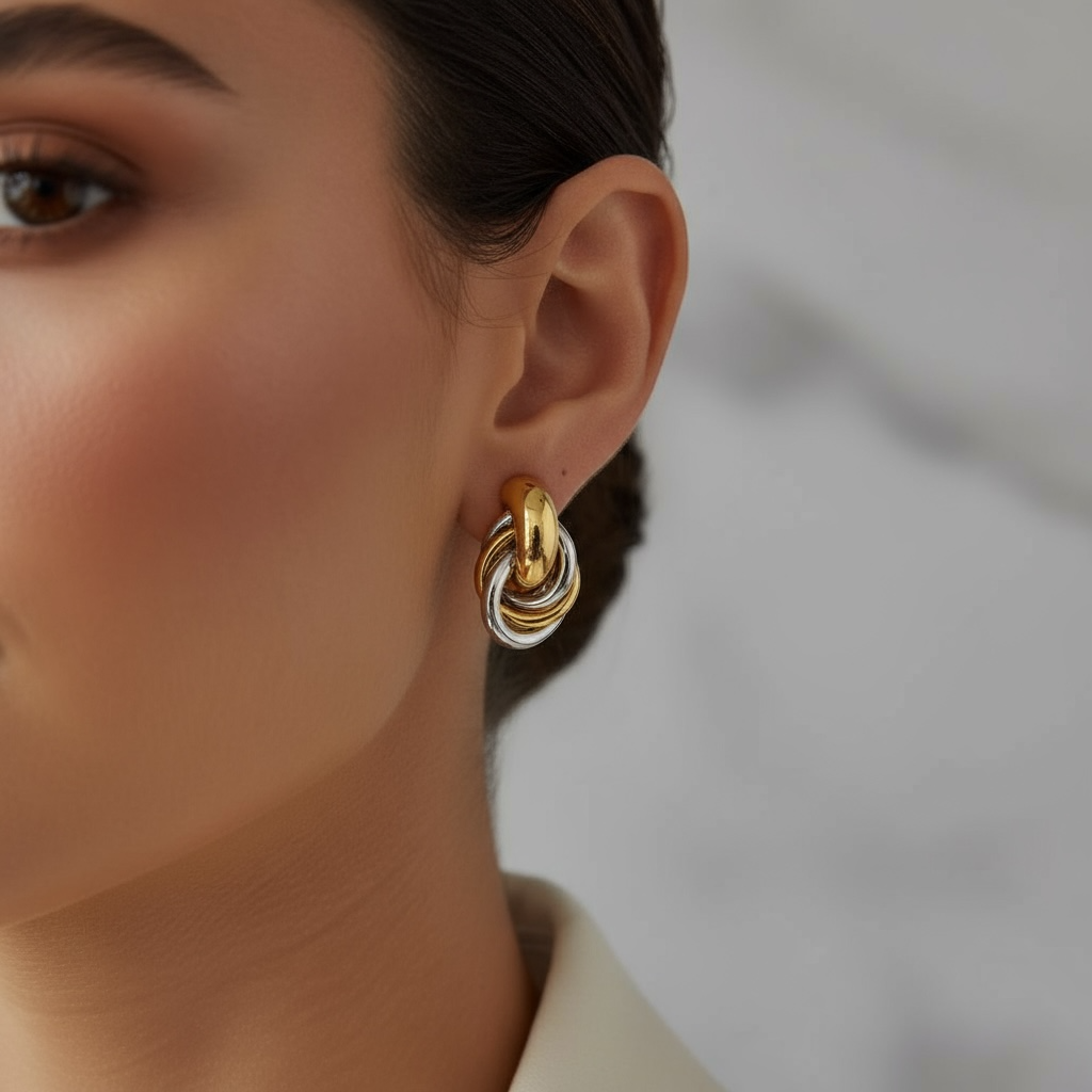 Ατσάλινα σκουλαρίκια με σχέδιο κόμπου – So Cute by Dimi χονδρική