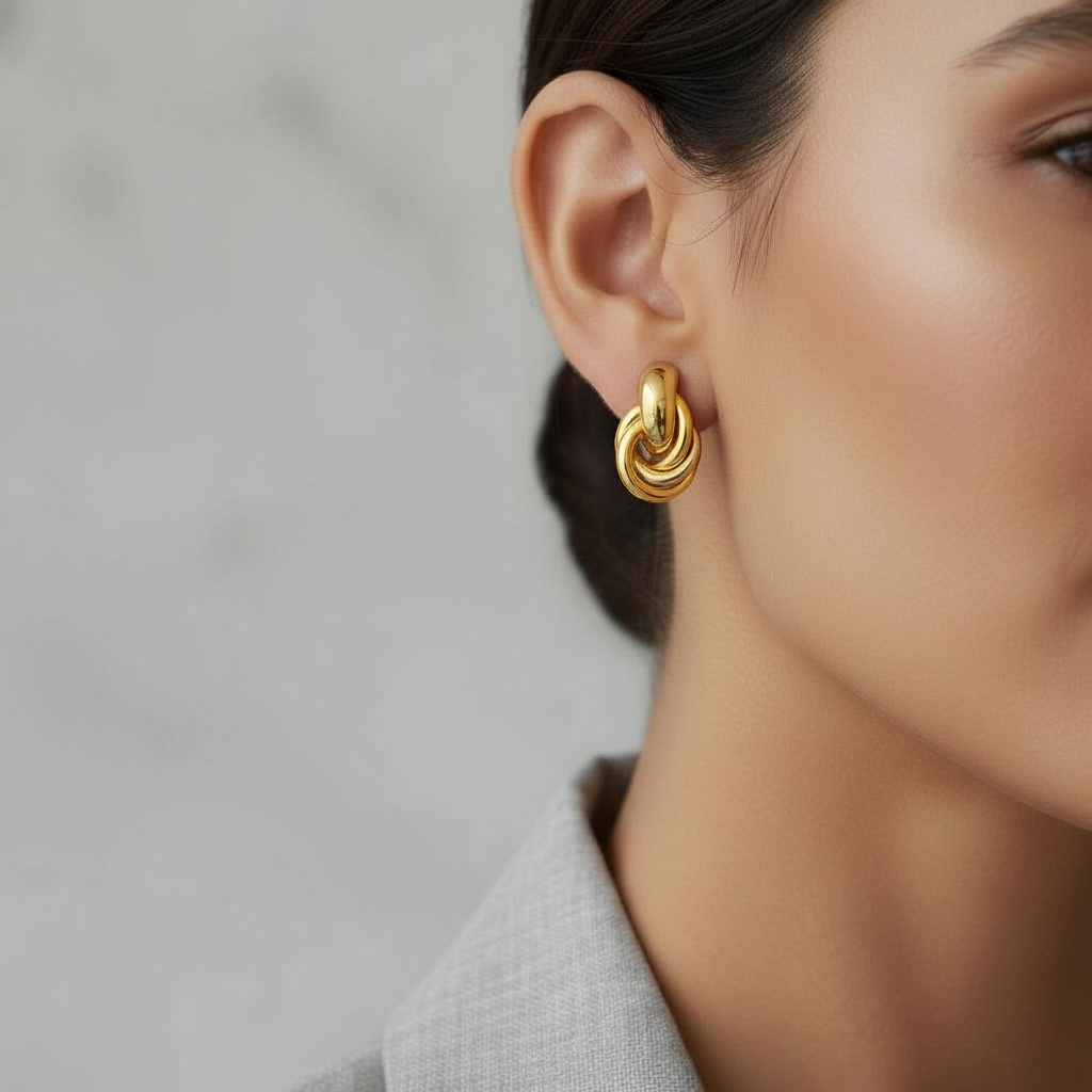 Ατσάλινα σκουλαρίκια με σχέδιο κόμπου – So Cute by Dimi χονδρική