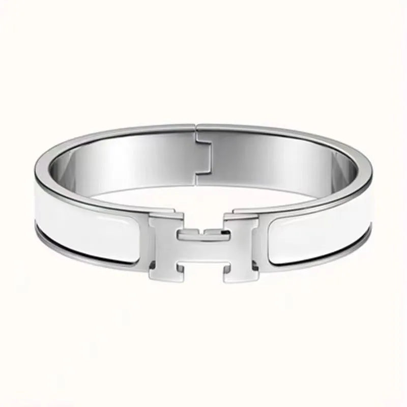 Luxurious Letter H Titanium Steel  Bangle