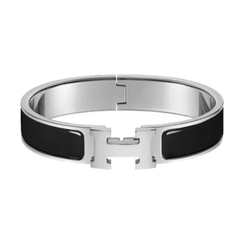 Luxurious Letter H Titanium Steel  Bangle