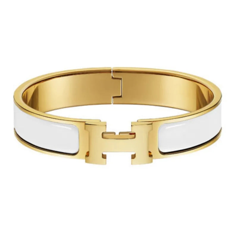 Luxurious Letter H Titanium Steel  Bangle