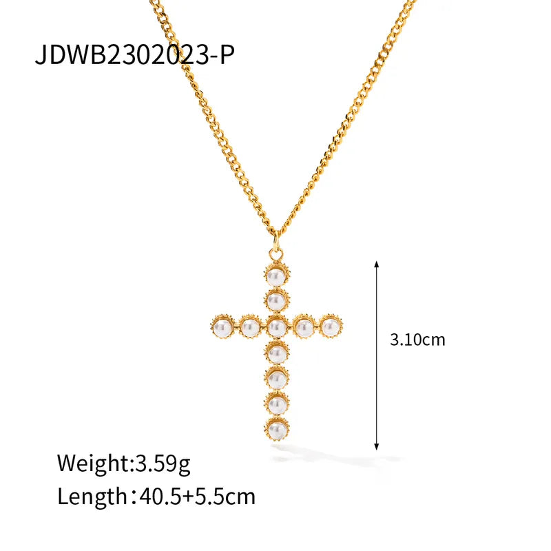 Modern Style Cross Stainless Steel  Necklace