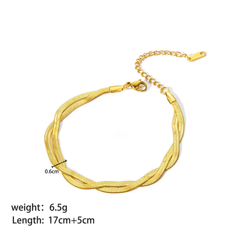 Modern Style Geometric Stainless Steel Plating Gold Plated Bracelets