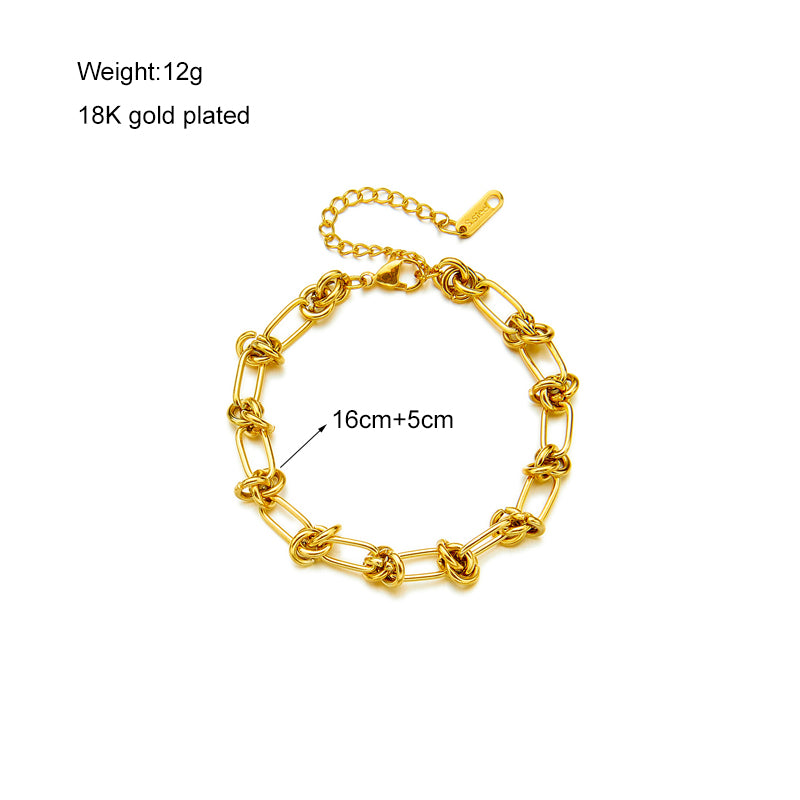 Fashion Geometric Titanium Steel Gold Plated Bracelets
