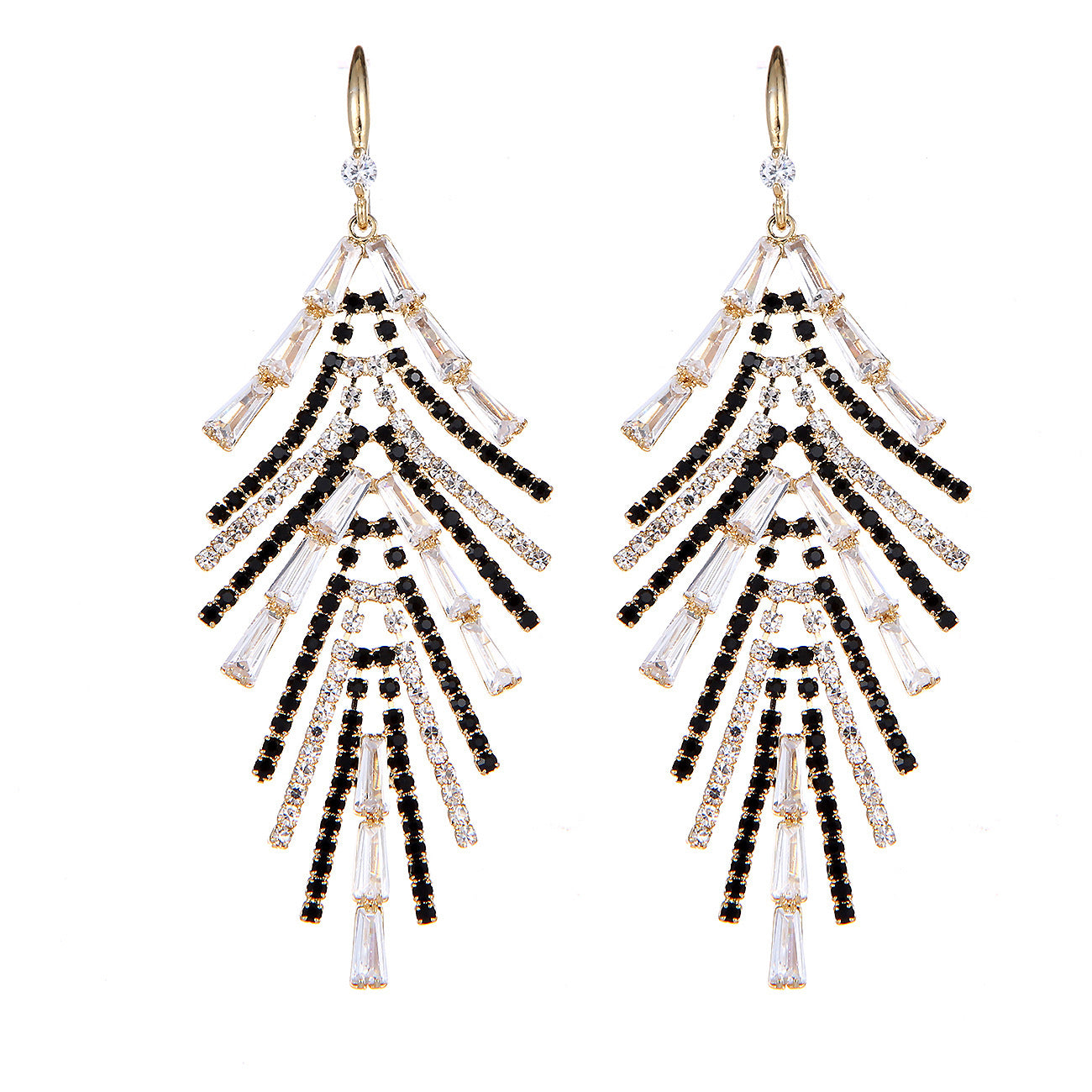 Fashion Tassel Copper Plating Inlay Artificial Diamond Pearl Drop Earrings, pack of 2 pieces