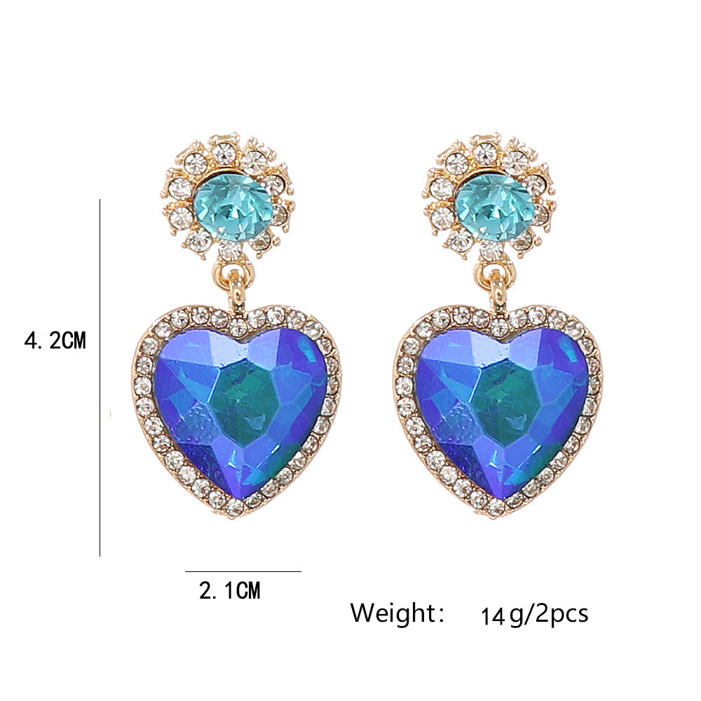 Elegant γυναικεία σκουλαρίκια σε σχήμα καρδιάς από alloy
