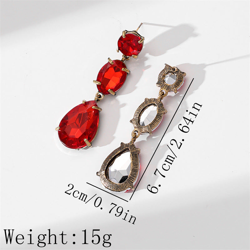 Fashion Water Droplets Alloy Rhinestone Women's Drop Earrings