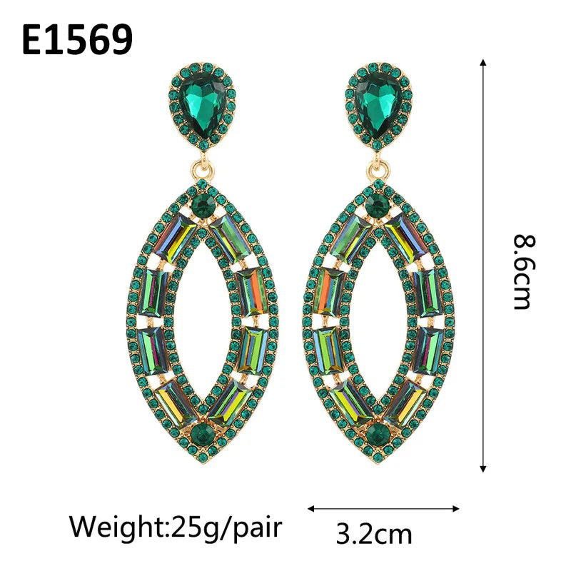 Retro Geometric Alloy Tassel Plating Inlay Artificial Gemstones Women's Earrings