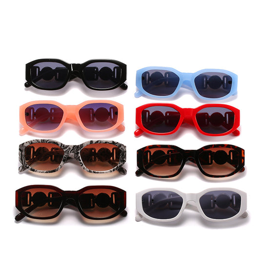 Vacation Color Block Ac Square Full Frame Women's Sunglasses