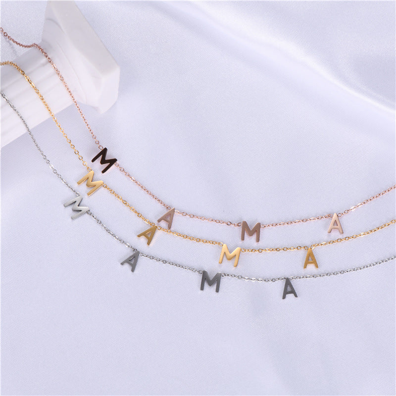 Fashion Letter Stainless Steel Plating Necklace