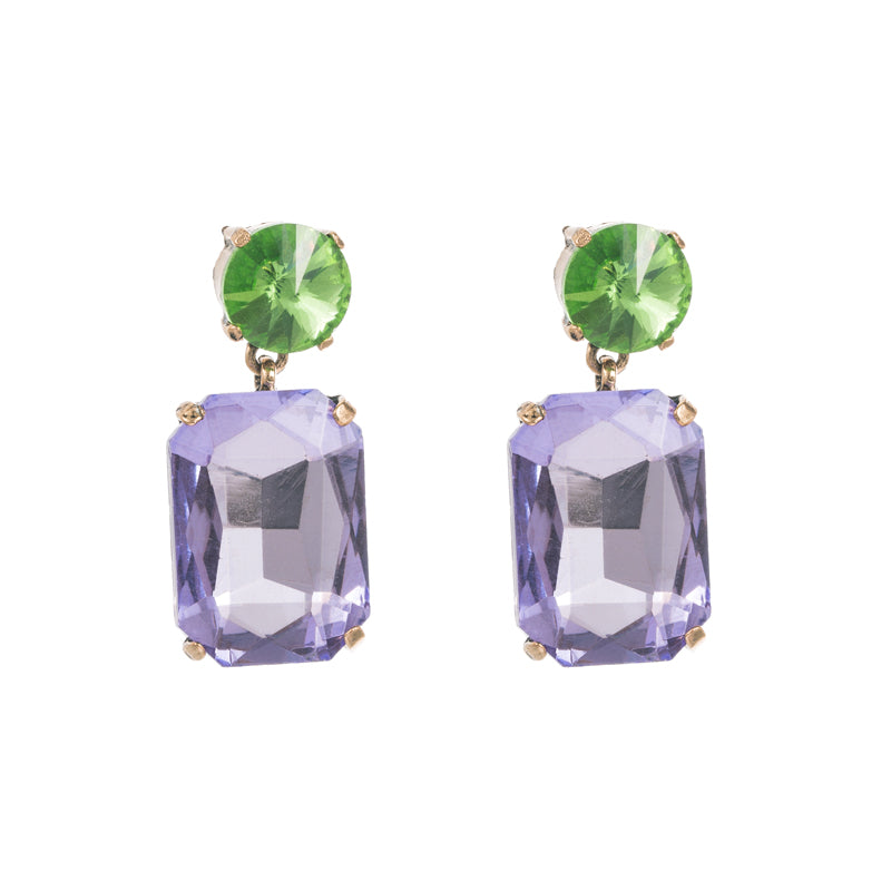 Classic Style Square Alloy Inlay Rhinestones Women'S Drop Earrings