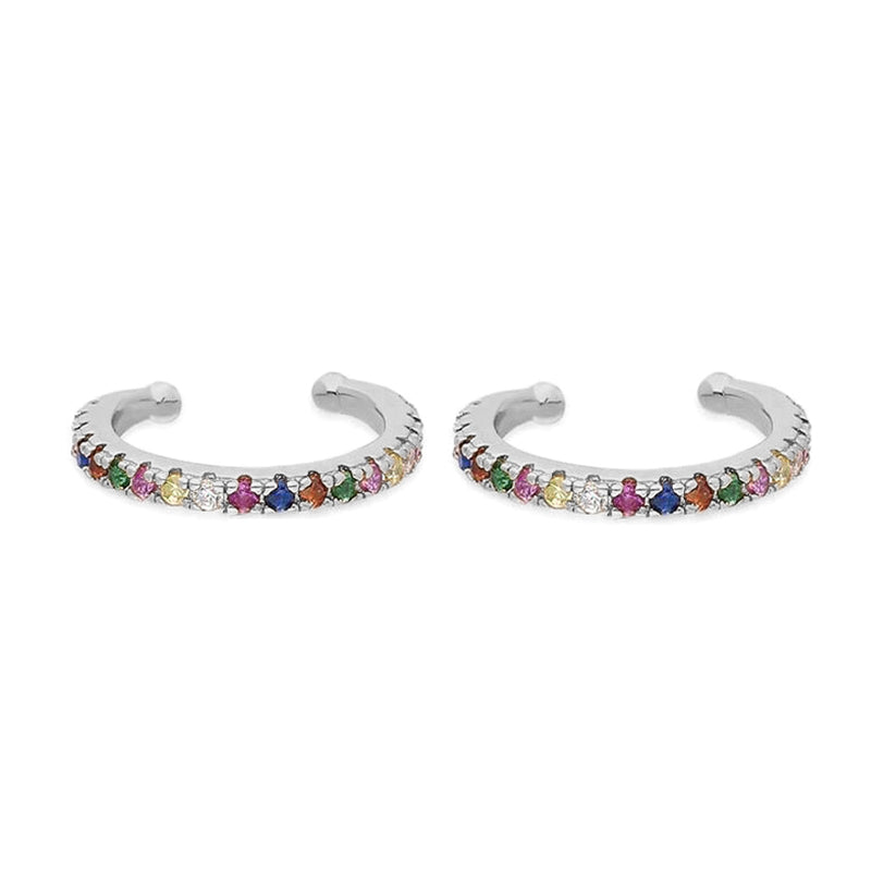Fashion Colorful Copper Gold Plated Inlay Zircon Ear Clips
