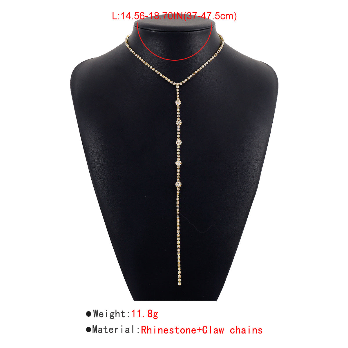 Fashion Geometric Claw Chain Inlay Rhinestones Women'S Necklace
