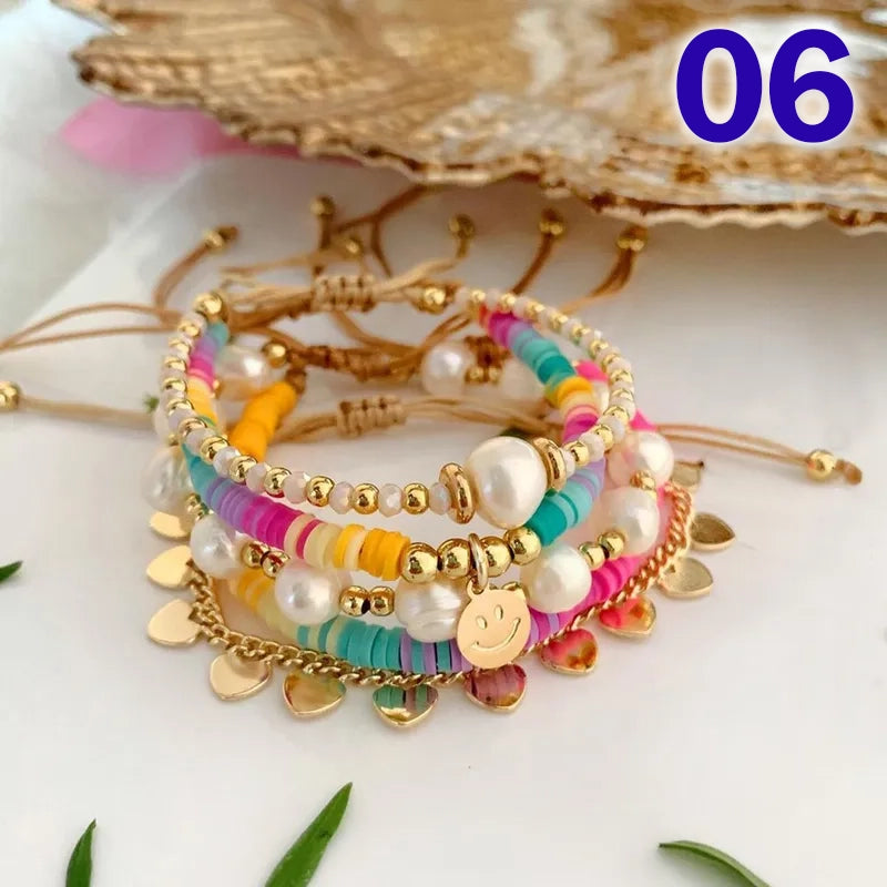 Fashion Smile Face Pearl Wholesale Bracelets