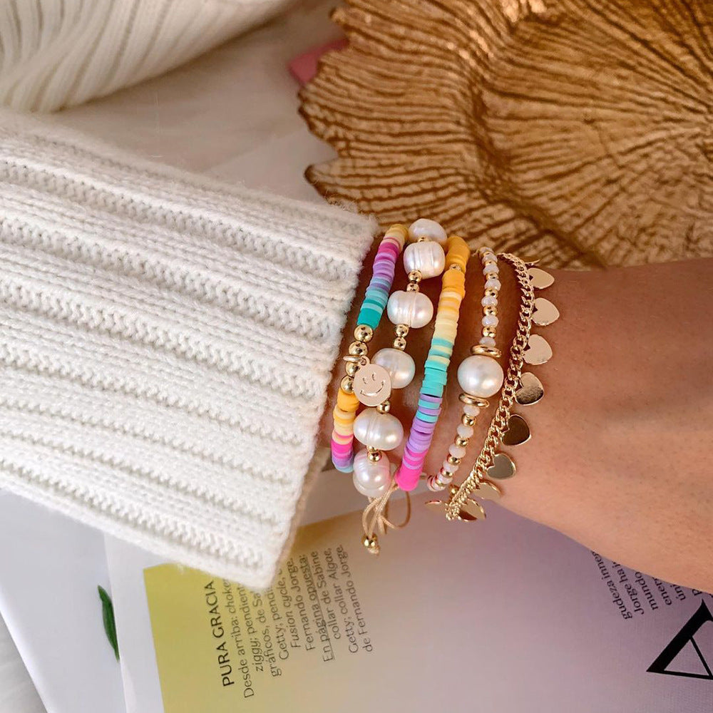 Fashion Smile Face Pearl Wholesale Bracelets