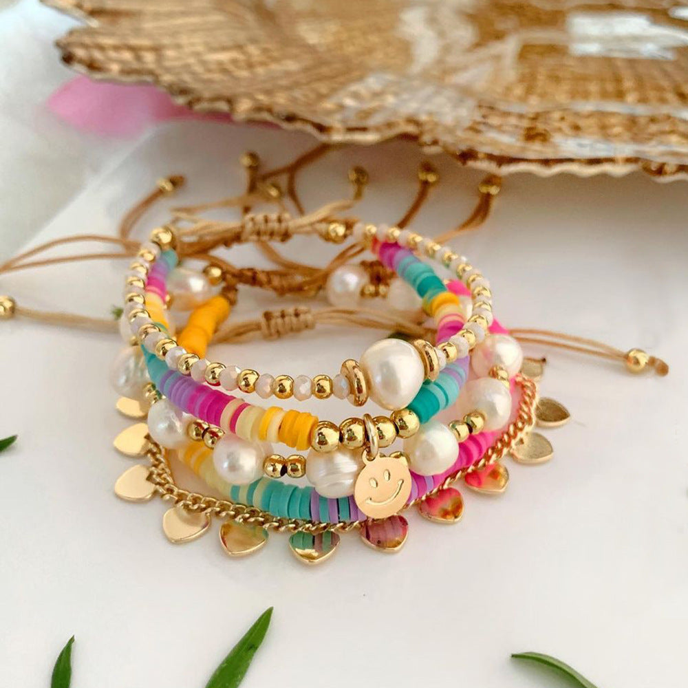 Fashion Smile Face Pearl Wholesale Bracelets