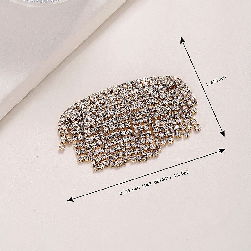 Fashion Geometric Rhinestone Plating Rhinestones Hair Clip, pack of 2