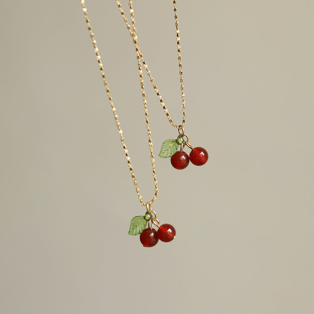 Retro Cherry 304 Stainless Steel Necklace