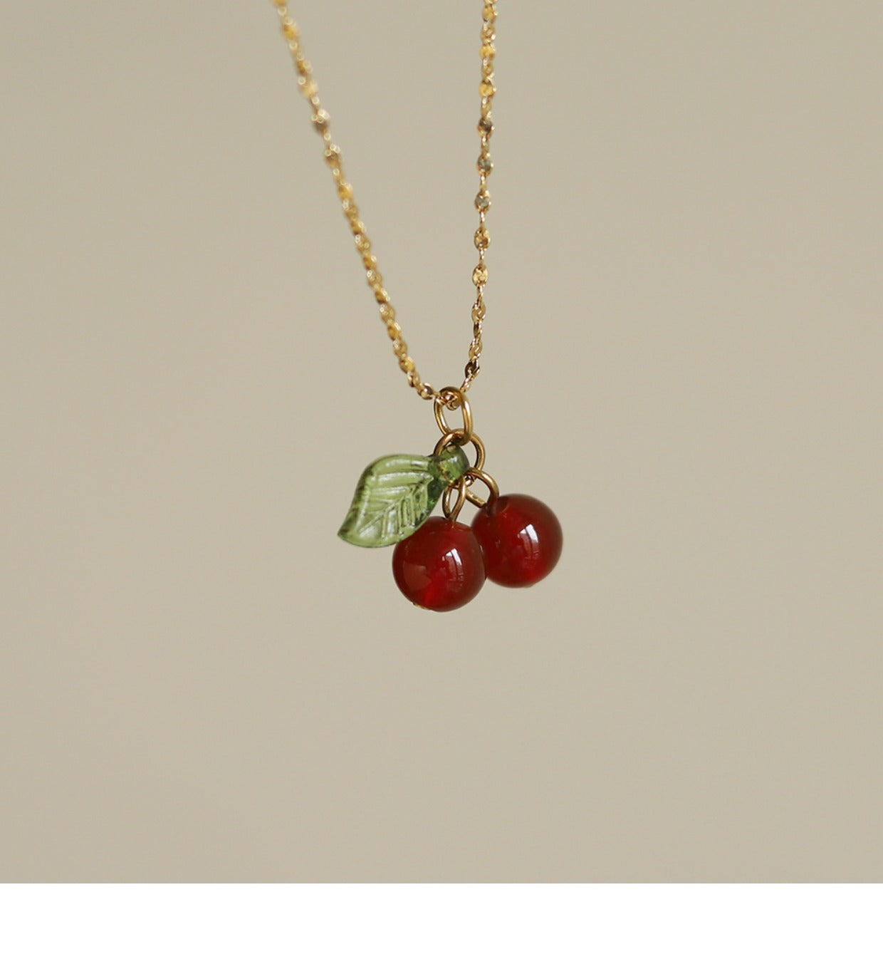 Retro Cherry 304 Stainless Steel Necklace