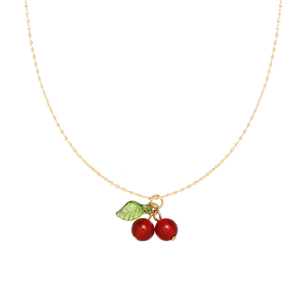 Retro Cherry 304 Stainless Steel Necklace