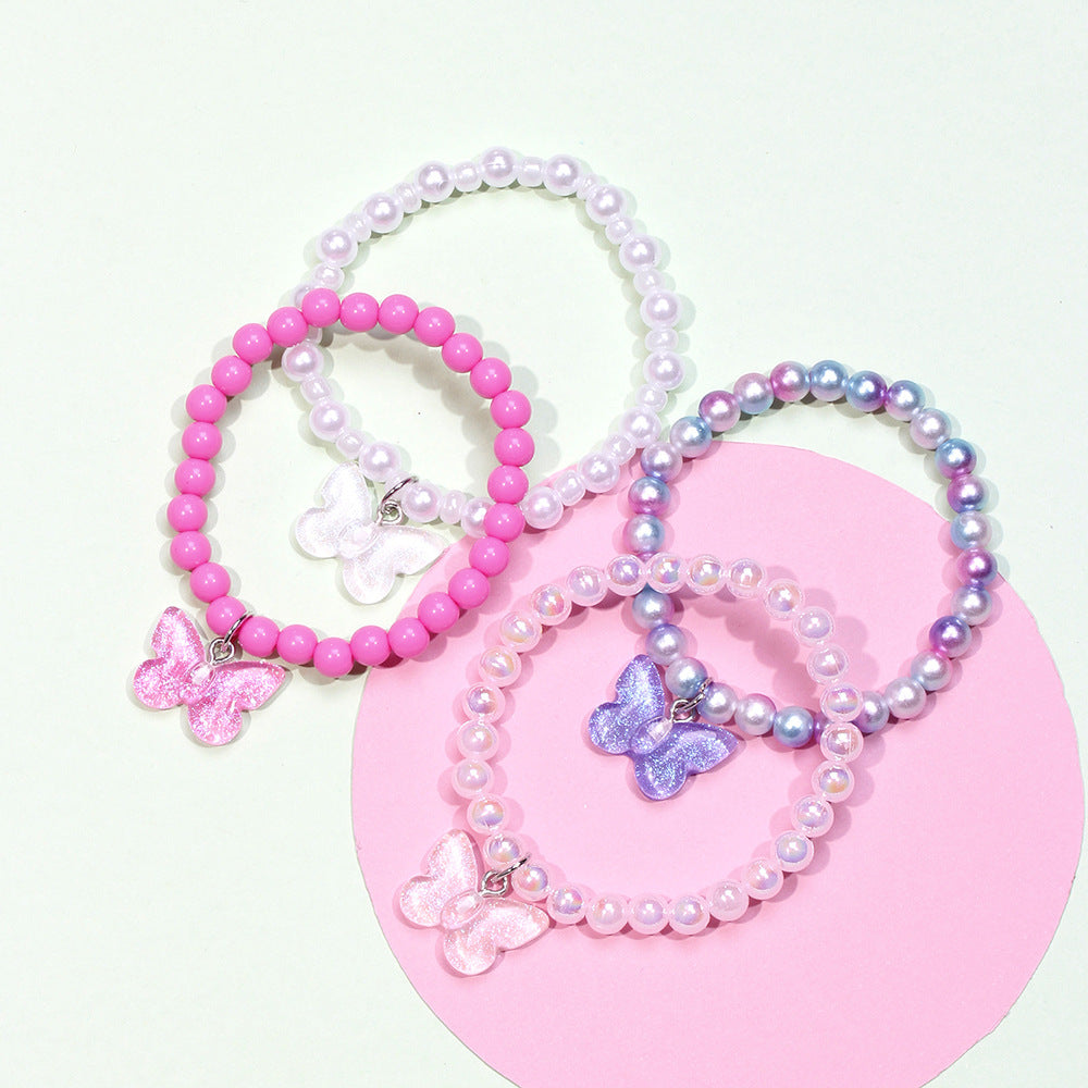 Simple Style Butterfly Plastic Beaded Kid's Bracelets