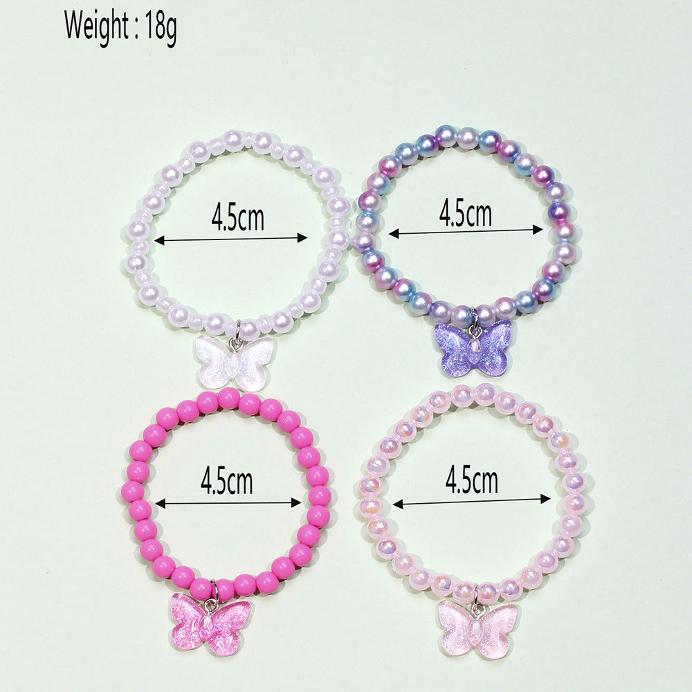 Simple Style Butterfly Plastic Beaded Kid's Bracelets