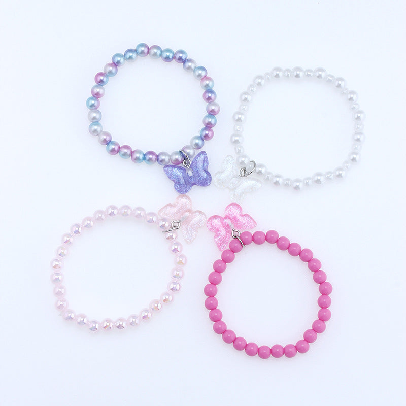 Simple Style Butterfly Plastic Beaded Kid's Bracelets