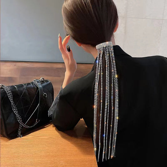 Elegant Glam Tassel Alloy Rhinestone Plating Hair Clip