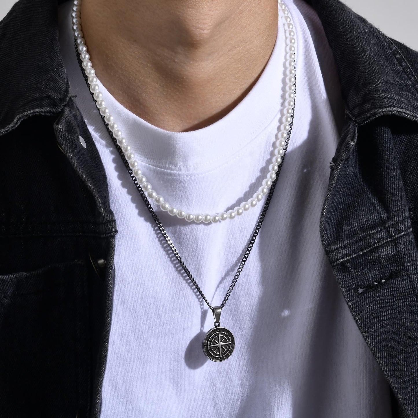 Hip-Hop Coin Titanium Steel Pendant Necklace