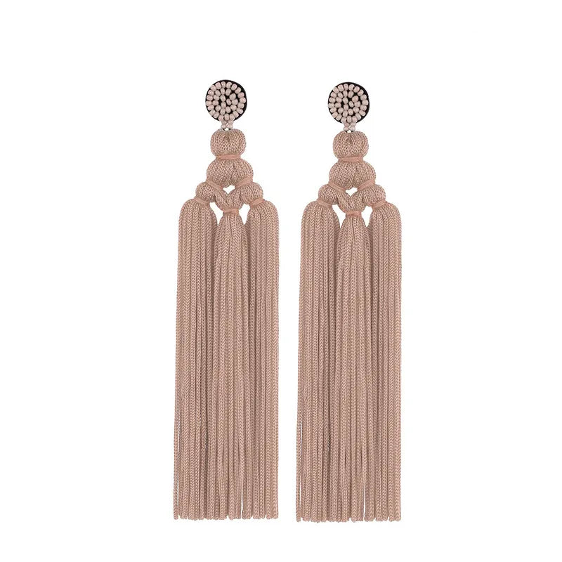 Original Design Tassel Dacron Thread Seed Bead Women's Drop Earrings