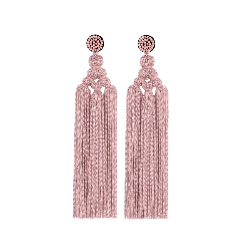 Original Design Tassel Dacron Thread Seed Bead Women's Drop Earrings