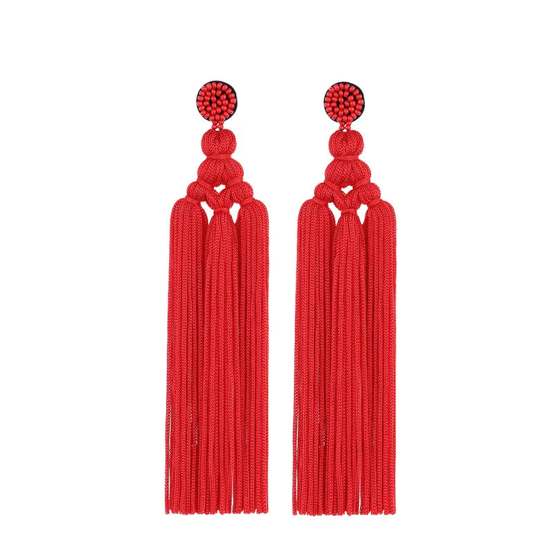 Original Design Tassel Dacron Thread Seed Bead Women's Drop Earrings