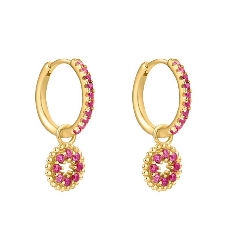 INS Style Round Earring by Copper with Inlay Zircon