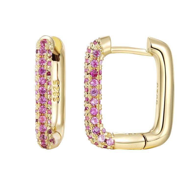 INS Style Round Earring by Copper with Inlay Zircon
