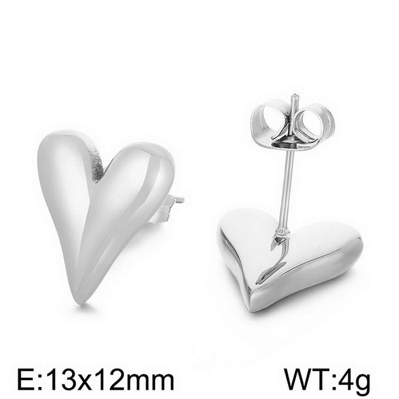 Fashion Heart Shape Stainless Steel Plating Drop Earrings