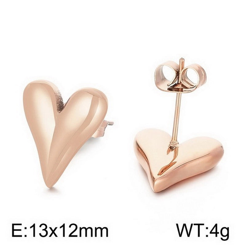 Fashion σκουλαρίκια σε σχήμα καρδιάς από ατσάλι