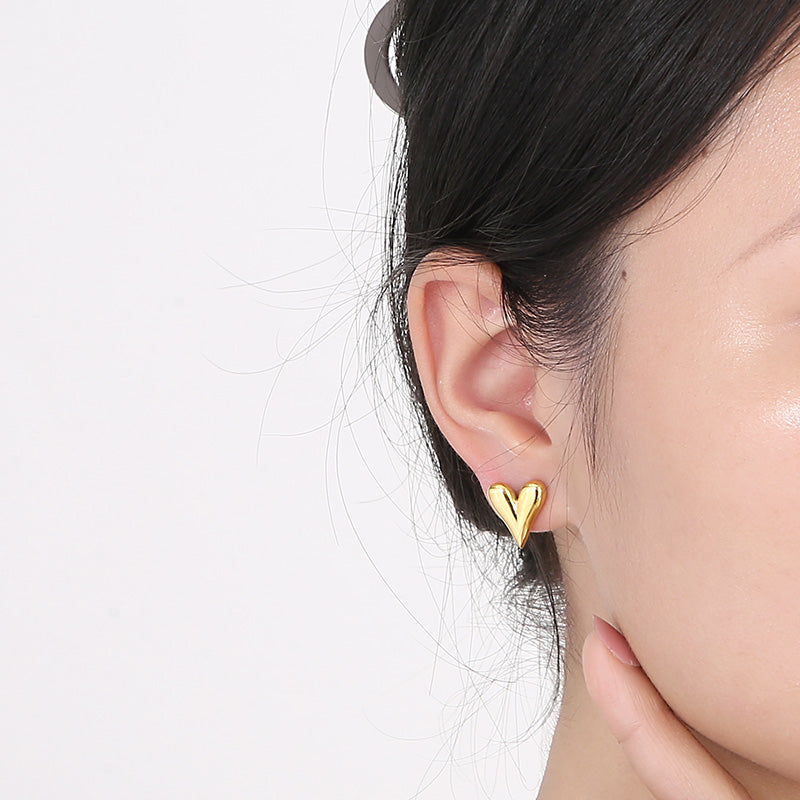 Fashion Heart Shape Stainless Steel Plating Drop Earrings