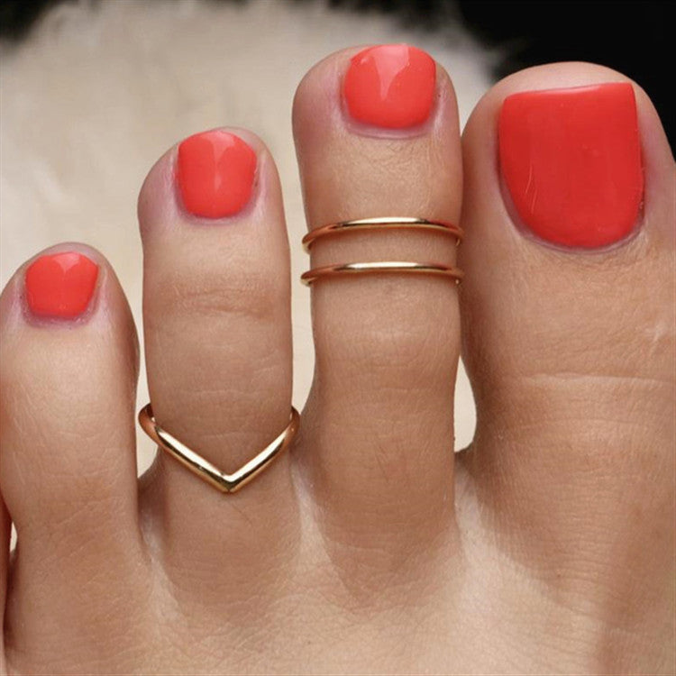 Stylish Solid Color Stainless Steel Women'S Foot Ring