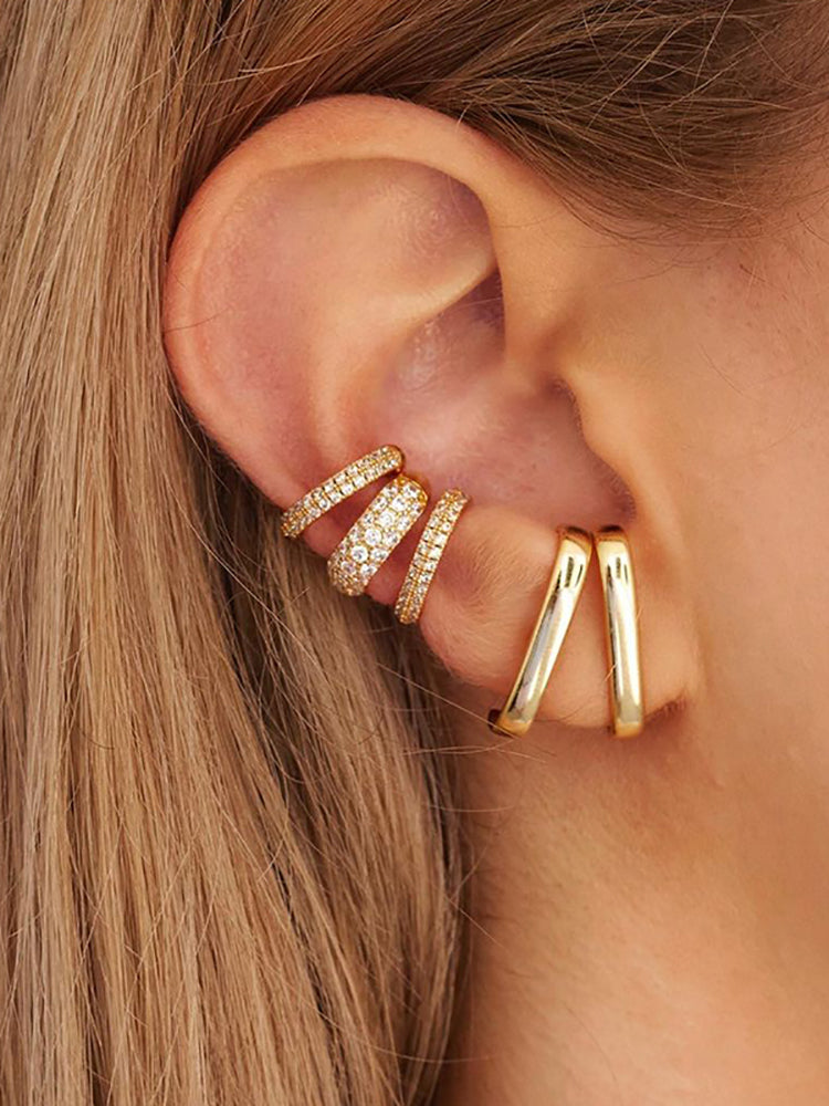 Simple Style Geometric Copper Ear Studs