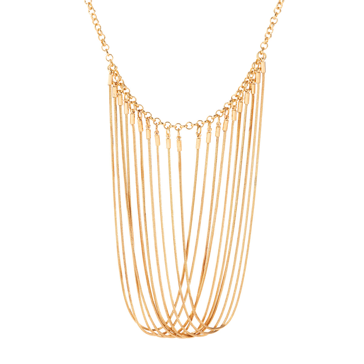 Fashion Solid Color Copper Tassel Necklace