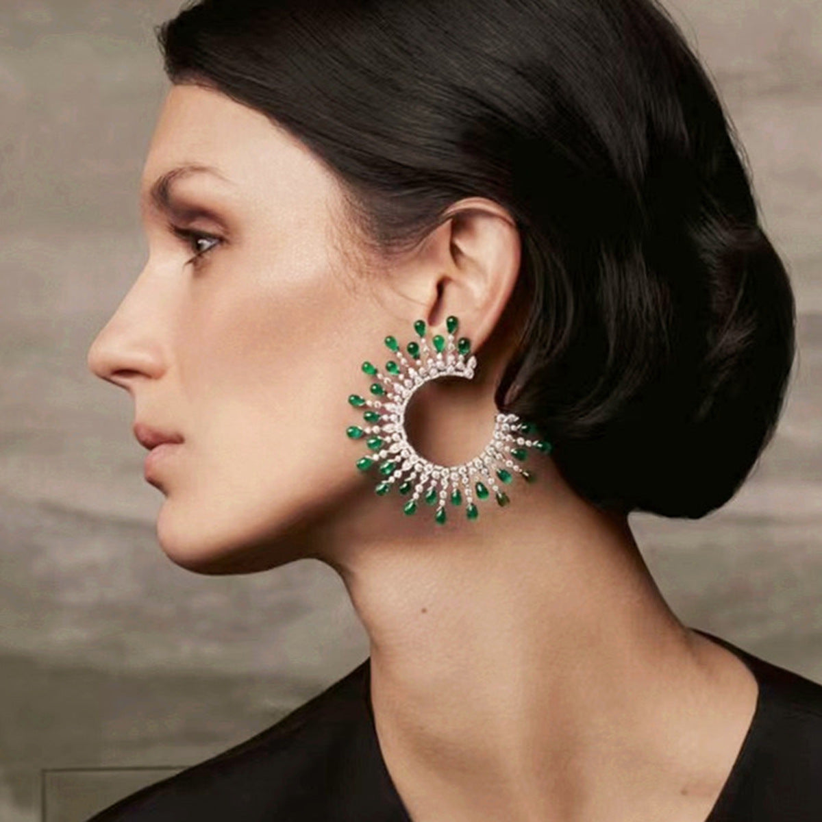 Fashion Round Rhinestone Plating Women'S Ear Studs