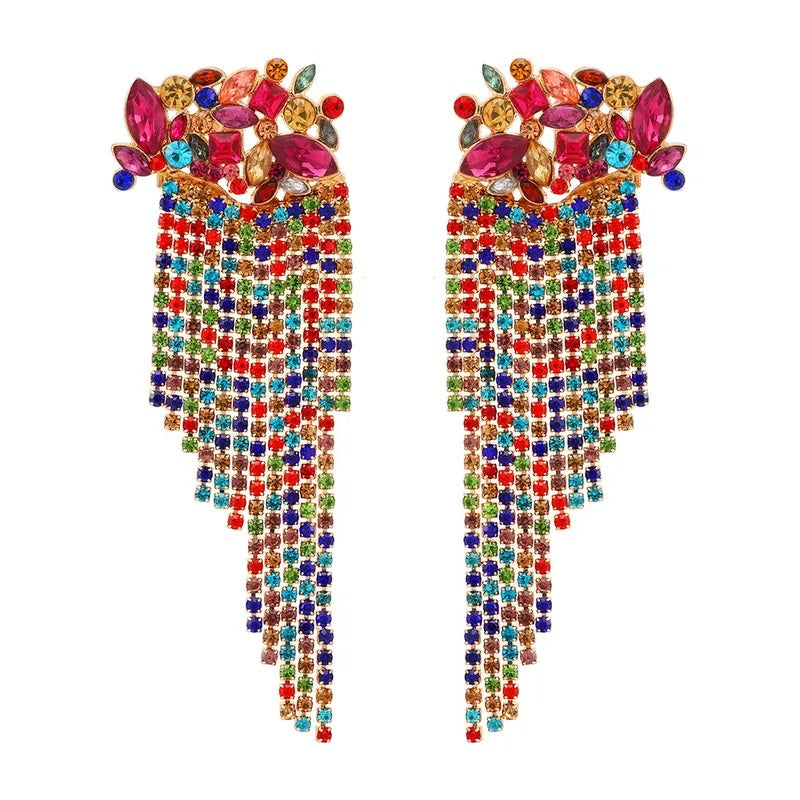 Fashion Geometric Rhinestone Plating Women'S Drop Earrings